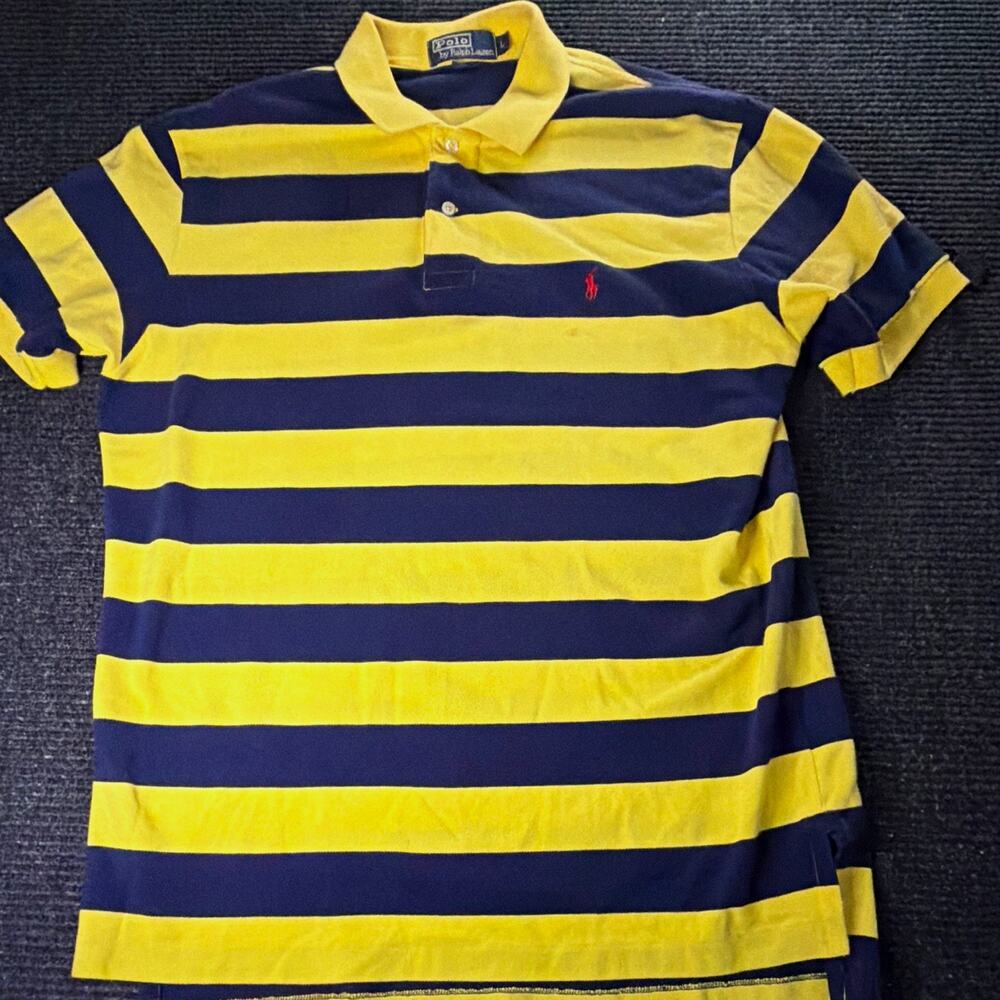 Polo Ralph Lauren Men’s Polo Shirt L Yellow Blue Embroidered Casual